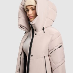 KHUJO JACKET ΓΥΝΑΙΚΕΙΟ ΜΑΚΡΥ ΜΠΕΖ PULSET MATT 1182CO253-123 GREIGE REGULAR FIT