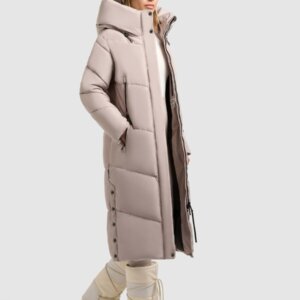 KHUJO JACKET ΓΥΝΑΙΚΕΙΟ ΜΑΚΡΥ ΜΠΕΖ PULSET MATT 1182CO253-123 GREIGE REGULAR FIT