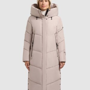 KHUJO JACKET ΓΥΝΑΙΚΕΙΟ ΜΑΚΡΥ ΜΠΕΖ PULSET MATT 1182CO253-123 GREIGE REGULAR FIT