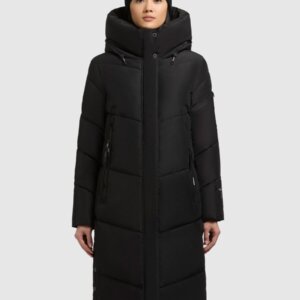 KHUJO JACKET ΓΥΝΑΙΚΕΙΟ ΜΑΚΡΥ ΜΑΥΡΟ PULSET MATT 1182CO253-200 BLACK REGULAR FIT