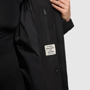 KHUJO JACKET ΓΥΝΑΙΚΕΙΟ ΜΑΚΡΥ ΜΑΥΡΟ PULSET MATT 1182CO253-200 BLACK REGULAR FIT