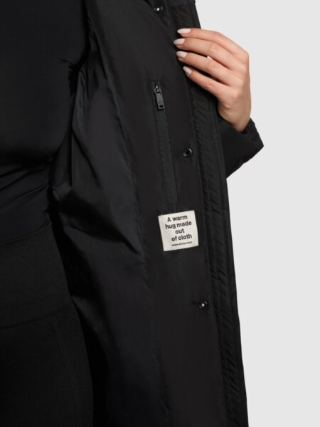 KHUJO JACKET ΓΥΝΑΙΚΕΙΟ ΜΑΚΡΥ ΜΑΥΡΟ PULSET MATT 1182CO253-200 BLACK REGULAR FIT