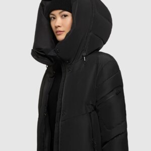 KHUJO JACKET ΓΥΝΑΙΚΕΙΟ ΜΑΚΡΥ ΜΑΥΡΟ PULSET MATT 1182CO253-200 BLACK REGULAR FIT