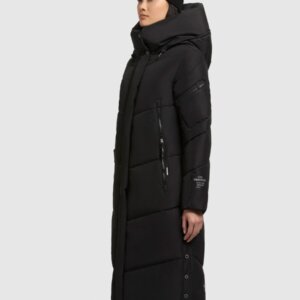 KHUJO JACKET ΓΥΝΑΙΚΕΙΟ ΜΑΚΡΥ ΜΑΥΡΟ PULSET MATT 1182CO253-200 BLACK REGULAR FIT