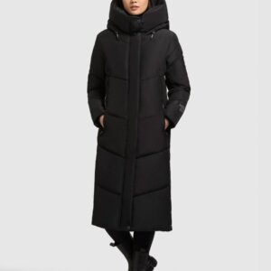 KHUJO JACKET ΓΥΝΑΙΚΕΙΟ ΜΑΚΡΥ ΜΑΥΡΟ PULSET MATT 1182CO253-200 BLACK REGULAR FIT