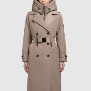 KHUJO JACKET ΓΥΝΑΙΚΕΙΟ ΜΑΚΡΥ ΜΠΕΖ ELENA 1267CO253-123 GREIGE REGULAR FIT