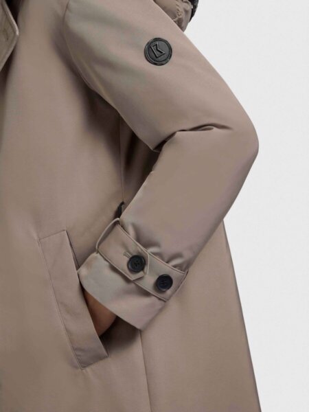 KHUJO JACKET ΓΥΝΑΙΚΕΙΟ ΜΑΚΡΥ ΜΠΕΖ ELENA 1267CO253-123 GREIGE REGULAR FIT