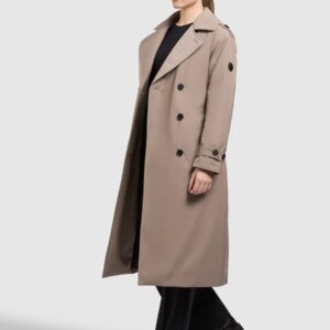 KHUJO JACKET ΓΥΝΑΙΚΕΙΟ ΜΑΚΡΥ ΜΠΕΖ ELENA 1267CO253-123 GREIGE REGULAR FIT