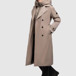 KHUJO JACKET ΓΥΝΑΙΚΕΙΟ ΜΑΚΡΥ ΜΠΕΖ ELENA 1267CO253-123 GREIGE REGULAR FIT