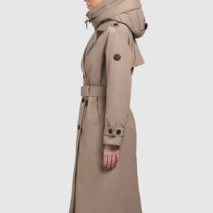 KHUJO JACKET ΓΥΝΑΙΚΕΙΟ ΜΑΚΡΥ ΜΠΕΖ ELENA 1267CO253-123 GREIGE REGULAR FIT