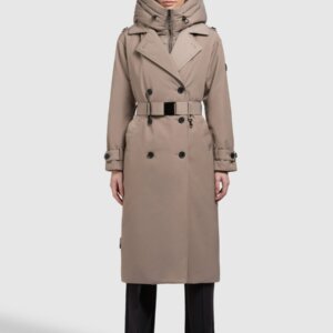 KHUJO JACKET ΓΥΝΑΙΚΕΙΟ ΜΑΚΡΥ ΜΠΕΖ ELENA 1267CO253-123 GREIGE REGULAR FIT