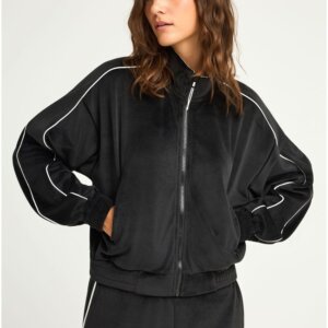 FUNKY BUDDHA ΖΑΚΕΤΑ ΒΕΛΟΥΤΕ ΓΥΝΑΙΚΕΙΑ ΜΑΥΡΗ FBL012-102-06 REGULAR FIT