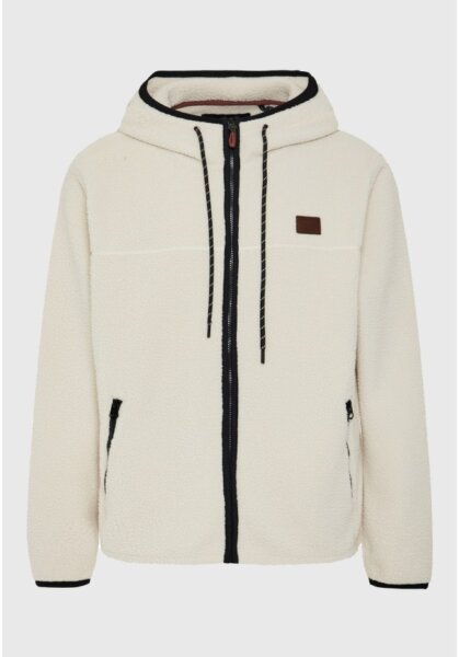 FUNKY BUDDHA ΖΑΚΕΤΑ FLEECE ΑΝΔΡΙΚΗ OFF WHITE FBM012-056-06 RELAXED FIT