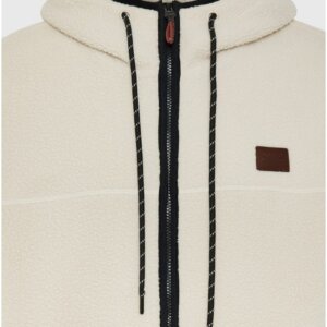 FUNKY BUDDHA ΖΑΚΕΤΑ FLEECE ΑΝΔΡΙΚΗ OFF WHITE FBM012-056-06 RELAXED FIT