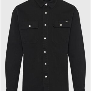 FUNKY BUDDHA ΠΟΥΚΑΜΙΣΟ DENIM ΑΝΔΡΙΚΟ ΜΑΥΡΟ FBM012-080-05 REGULAR FIT