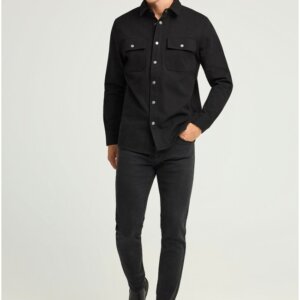 FUNKY BUDDHA ΠΟΥΚΑΜΙΣΟ DENIM ΑΝΔΡΙΚΟ ΜΑΥΡΟ FBM012-080-05 REGULAR FIT