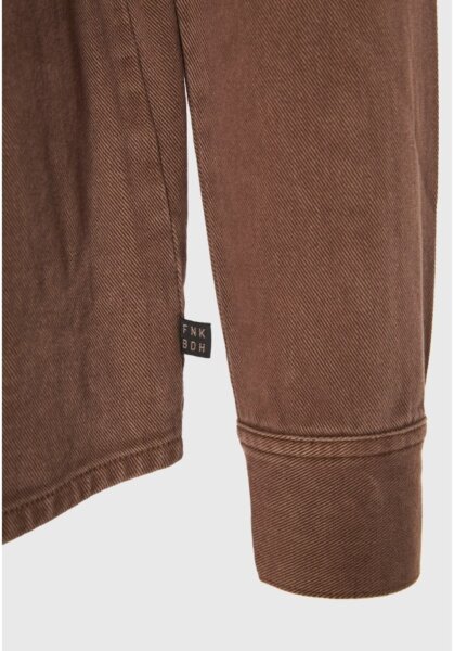 FUNKY BUDDHA ΠΟΥΚΑΜΙΣΟ DENIM ΑΝΔΡΙΚΟ ΚΑΦΕ FBM012-080-05 REGULAR FIT