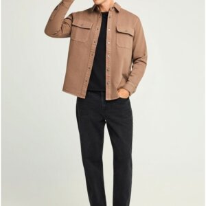 FUNKY BUDDHA ΠΟΥΚΑΜΙΣΟ DENIM ΑΝΔΡΙΚΟ ΚΑΦΕ FBM012-080-05 REGULAR FIT
