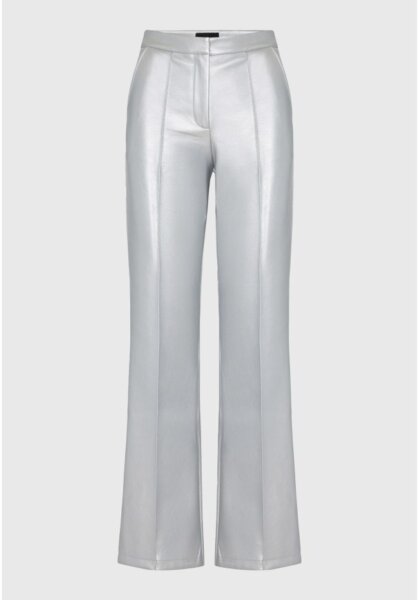 FUNKY BUDDHA ΠΑΝΤΕΛΟΝΙ ΤΕΧΝΟΔΕΡΜΑ ΓΥΝΑΙΚΕΙΟ SILVER FBL012-131-02 STRAIGHT FIT