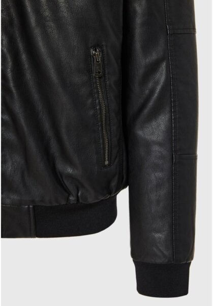 FUNKY BUDDHA JACKET ΤΕΧΝΟΔΕΡΜΑ ΜΑΥΡΟ FBM012-068-01 REGULAR FIT