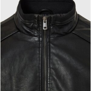 FUNKY BUDDHA JACKET ΤΕΧΝΟΔΕΡΜΑ ΜΑΥΡΟ FBM012-068-01 REGULAR FIT