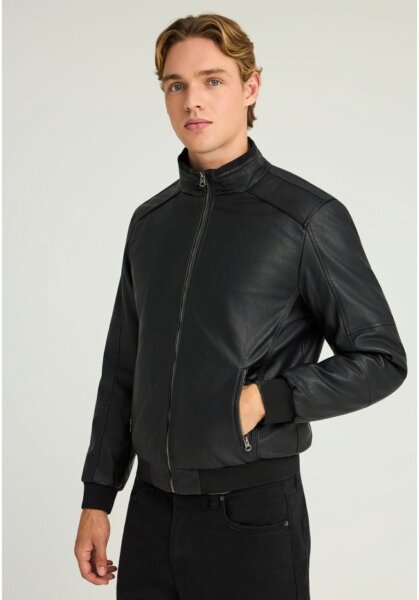 FUNKY BUDDHA JACKET ΤΕΧΝΟΔΕΡΜΑ ΜΑΥΡΟ FBM012-068-01 REGULAR FIT
