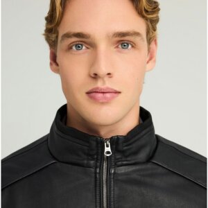 FUNKY BUDDHA JACKET ΤΕΧΝΟΔΕΡΜΑ ΜΑΥΡΟ FBM012-068-01 REGULAR FIT