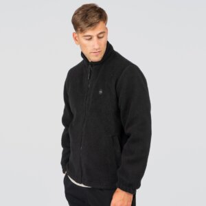 DOUBLE ΖΑΚΕΤΑ FLEECE ΑΝΔΡΙΚΗ ΜΑΥΡΗ 252MFT-7012 REGULAR FIT