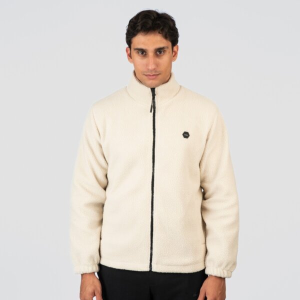 DOUBLE ΖΑΚΕΤΑ FLEECE ΑΝΔΡΙΚΗ OFF WHITE 252MFT-7012 REGULAR FIT