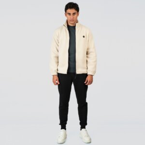 DOUBLE ΖΑΚΕΤΑ FLEECE ΑΝΔΡΙΚΗ OFF WHITE 252MFT-7012 REGULAR FIT