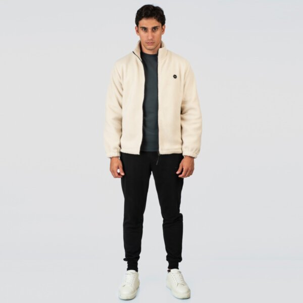 DOUBLE ΖΑΚΕΤΑ FLEECE ΑΝΔΡΙΚΗ OFF WHITE 252MFT-7012 REGULAR FIT
