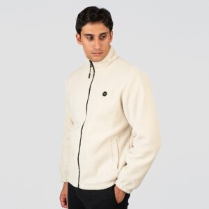 DOUBLE ΖΑΚΕΤΑ FLEECE ΑΝΔΡΙΚΗ OFF WHITE 252MFT-7012 REGULAR FIT