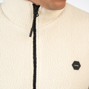 DOUBLE ΖΑΚΕΤΑ FLEECE ΑΝΔΡΙΚΗ OFF WHITE 252MFT-7012 REGULAR FIT