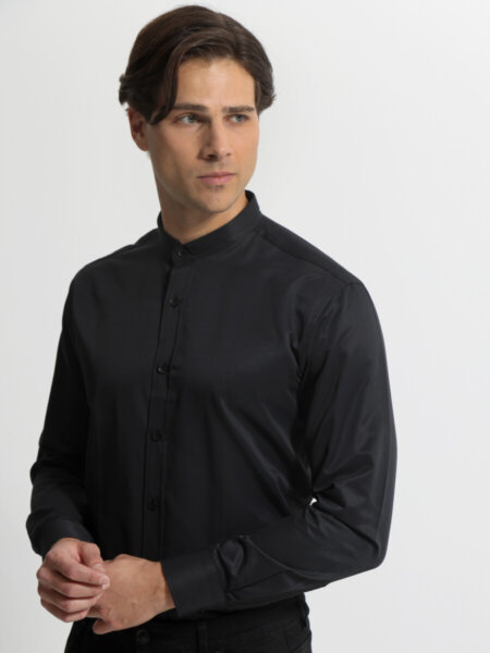 TRESOR ΠΟΥΚΑΜΙΣΟ ΑΝΔΡΙΚΟ ΜΑΥΡΟ SYRA 33-7423 SLIM FIT