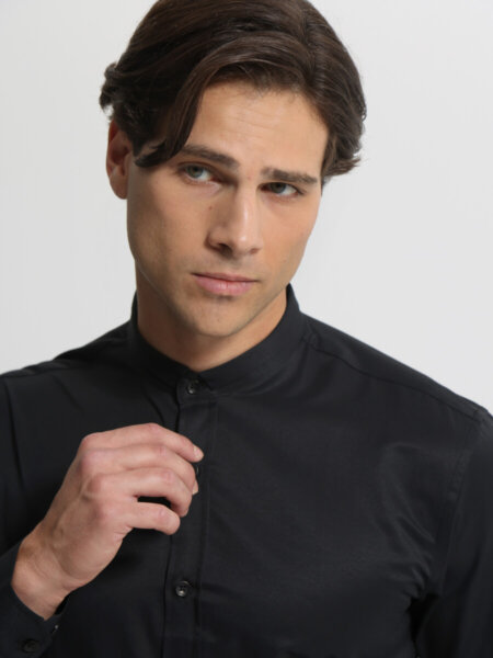 TRESOR ΠΟΥΚΑΜΙΣΟ ΑΝΔΡΙΚΟ ΜΑΥΡΟ SYRA 33-7423 SLIM FIT