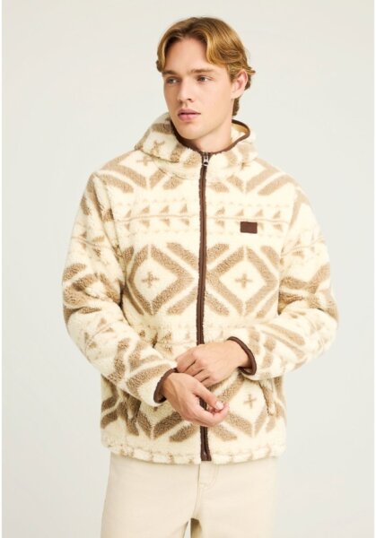 FUNKY BUDDHA ΖΑΚΕΤΑ FLEECE ΕΚΡΟΥ ΑΝΔΡΙΚΗ FBM012-055-06 REGULAR FIT