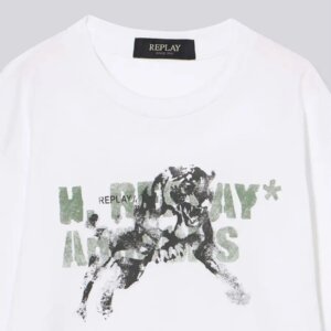 REPLAY T-SHIRT ΜΑΚΡΥΜΑΝΙΚΟ ΠΑΙΔΙΚΟ ΛΕΥΚΟ SB7125.051.23700.001 REGULAR FIT