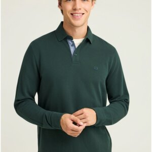 FUNKY BUDDHA POLO ΜΑΚΡΥΜΑΝΙΚΟ ΑΝΔΡΙΚΟ ΠΡΑΣΙΝΟ FBM012-001-11 REGULAR FIT