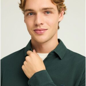 FUNKY BUDDHA POLO ΜΑΚΡΥΜΑΝΙΚΟ ΑΝΔΡΙΚΟ ΠΡΑΣΙΝΟ FBM012-001-11 REGULAR FIT