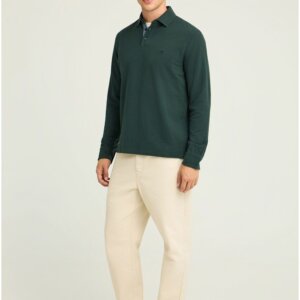 FUNKY BUDDHA POLO ΜΑΚΡΥΜΑΝΙΚΟ ΑΝΔΡΙΚΟ ΠΡΑΣΙΝΟ FBM012-001-11 REGULAR FIT