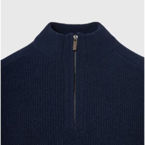 FUNKY BUDDHA ΠΛΕΚΤΟ HALF ZIP ΑΝΤΡΙΚΟ ΜΠΛΕ ΣΚΟΥΡΟ FBM012-052-09 REGULAR FIT