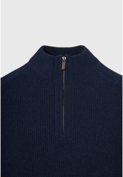 FUNKY BUDDHA ΠΛΕΚΤΟ HALF ZIP ΑΝΤΡΙΚΟ ΜΠΛΕ ΣΚΟΥΡΟ FBM012-052-09 REGULAR FIT