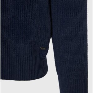 FUNKY BUDDHA ΠΛΕΚΤΟ HALF ZIP ΑΝΤΡΙΚΟ ΜΠΛΕ ΣΚΟΥΡΟ FBM012-052-09 REGULAR FIT
