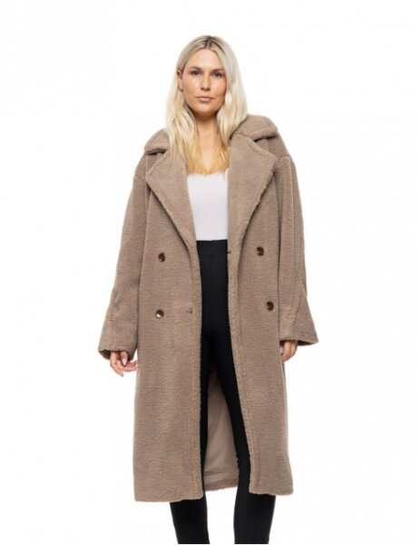BISTON JACKET TEDDY ΓΥΝΑΙΚΕΙΟ ΓΚΡΙ-ΚΑΦΕ 54-101-038 REGULAR FIT