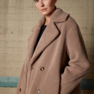 BISTON JACKET TEDDY ΓΥΝΑΙΚΕΙΟ ΓΚΡΙ-ΚΑΦΕ 54-101-038 REGULAR FIT