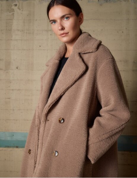 BISTON JACKET TEDDY ΓΥΝΑΙΚΕΙΟ ΓΚΡΙ-ΚΑΦΕ 54-101-038 REGULAR FIT