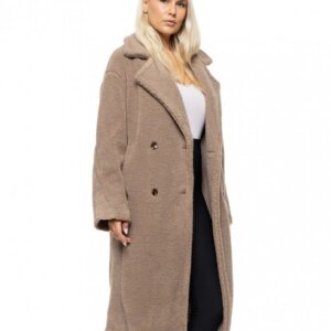 BISTON JACKET TEDDY ΓΥΝΑΙΚΕΙΟ ΓΚΡΙ-ΚΑΦΕ 54-101-038 REGULAR FIT