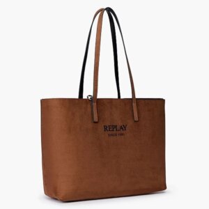 REPLAY ΤΣΑΝΤΑ ΣΕΤ ΔΙΠΛΗΣ ΩΨΗΣ ΚΑΦΕ-ΜΑΥΡΟ FW3553.005.A2018A.X049