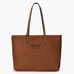 REPLAY ΤΣΑΝΤΑ ΣΕΤ ΔΙΠΛΗΣ ΩΨΗΣ ΚΑΦΕ-ΜΑΥΡΟ FW3553.005.A2018A.X049