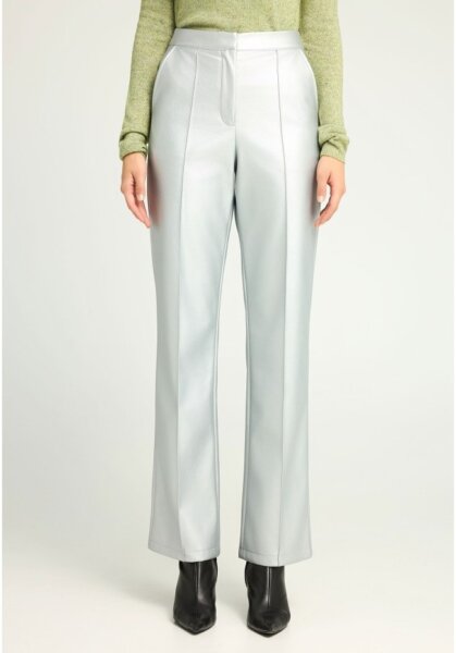 FUNKY BUDDHA ΠΑΝΤΕΛΟΝΙ ΤΕΧΝΟΔΕΡΜΑ ΓΥΝΑΙΚΕΙΟ SILVER FBL012-131-02 STRAIGHT FIT